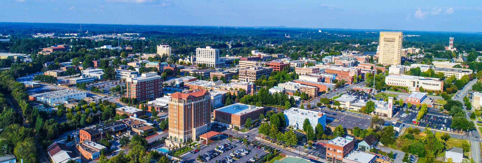 Image of Downtown Greenville, SC skyline aerial